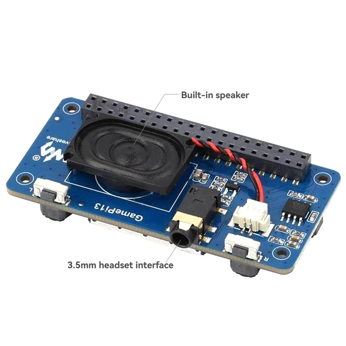 شاشة عرض LCD مقاس 1.3 بوصة A72Z مع زر ألعاب وجرس صوت لـ Zero، 4B، Pi 5، RP2040-PiZero