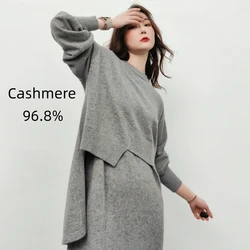 irregular fashion cashmere pullover women top knitted sweater luxury winter clothes woman sweaters style designer brand jumper