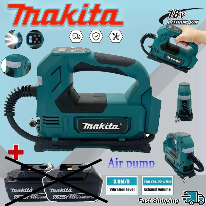 pompe-a-air-sans-fil-makita-gonfleur-d'air-sans-fil-pompe-a-pneus-portable-avec-affichage-numerique-pour-batterie-18v-voitures-et-motos
