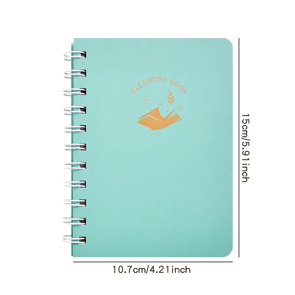 Password Book PVC Waterproof Coil Password Manager with Alphabetical Quick Access for Storing Usernames Passwords Computer Login