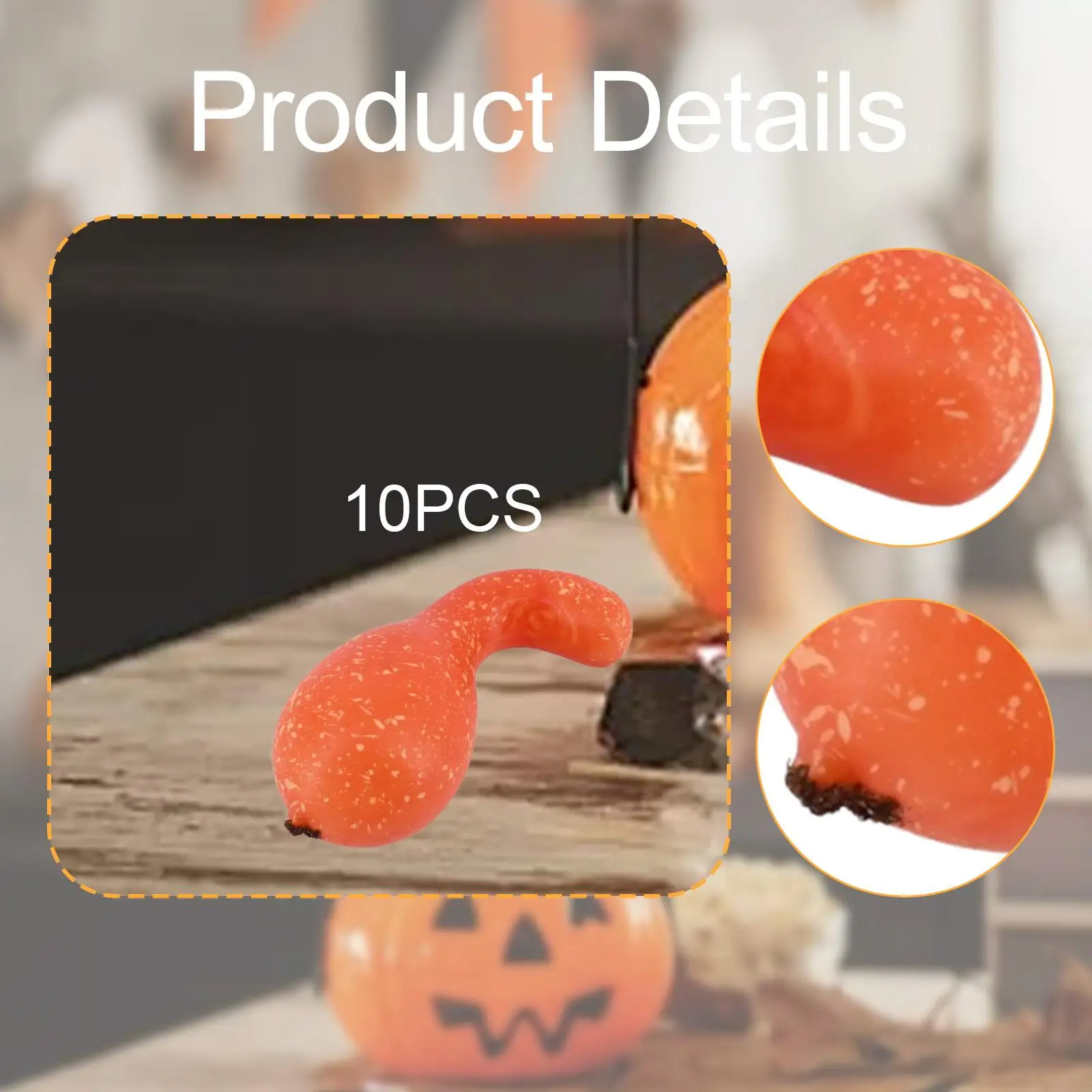 10 Pieces Realistic Foam Pumpkins Artificial Vegetable Props Orange Autumn