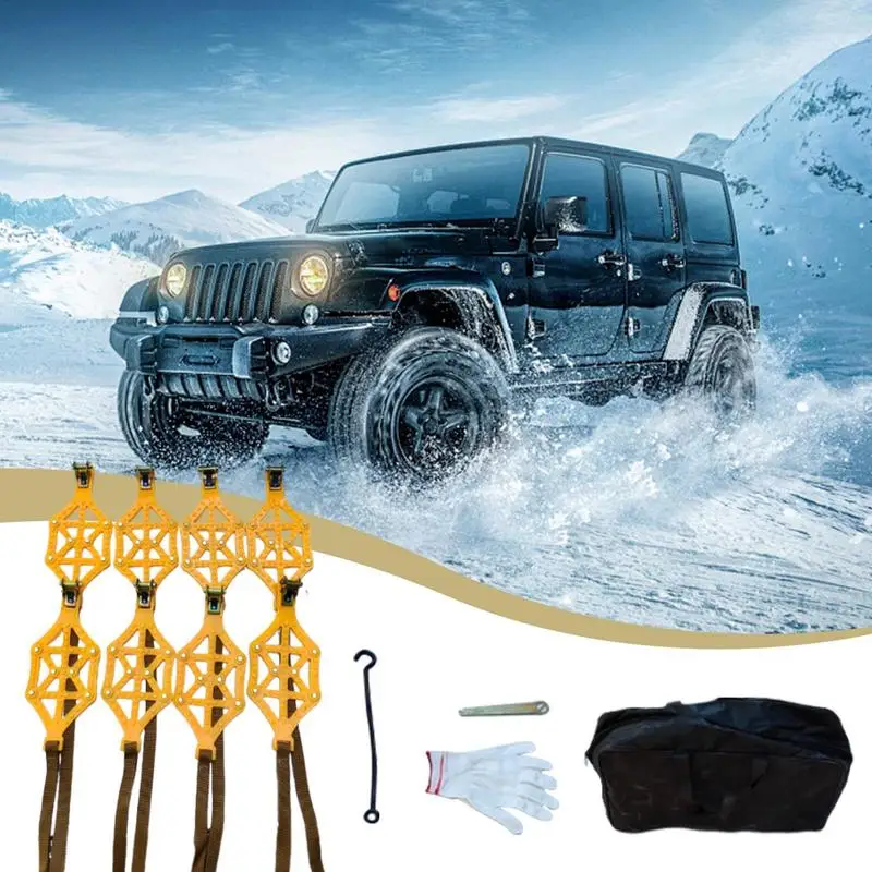 Snow And Ice Chains Chain Cable Tie Thickening Portable Chains Steel Plate Gear Design Anti Skid Chains For Security Winter