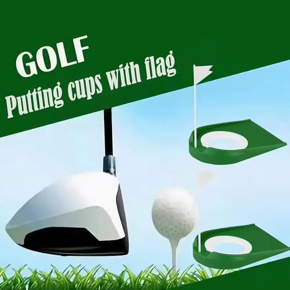 

Диск для гольфа, пластиковый тренажер для гольфа в помещении, регулируемая клюшка, тренировка отверстий с отверстием, флаг на открытом воздухе E2U7