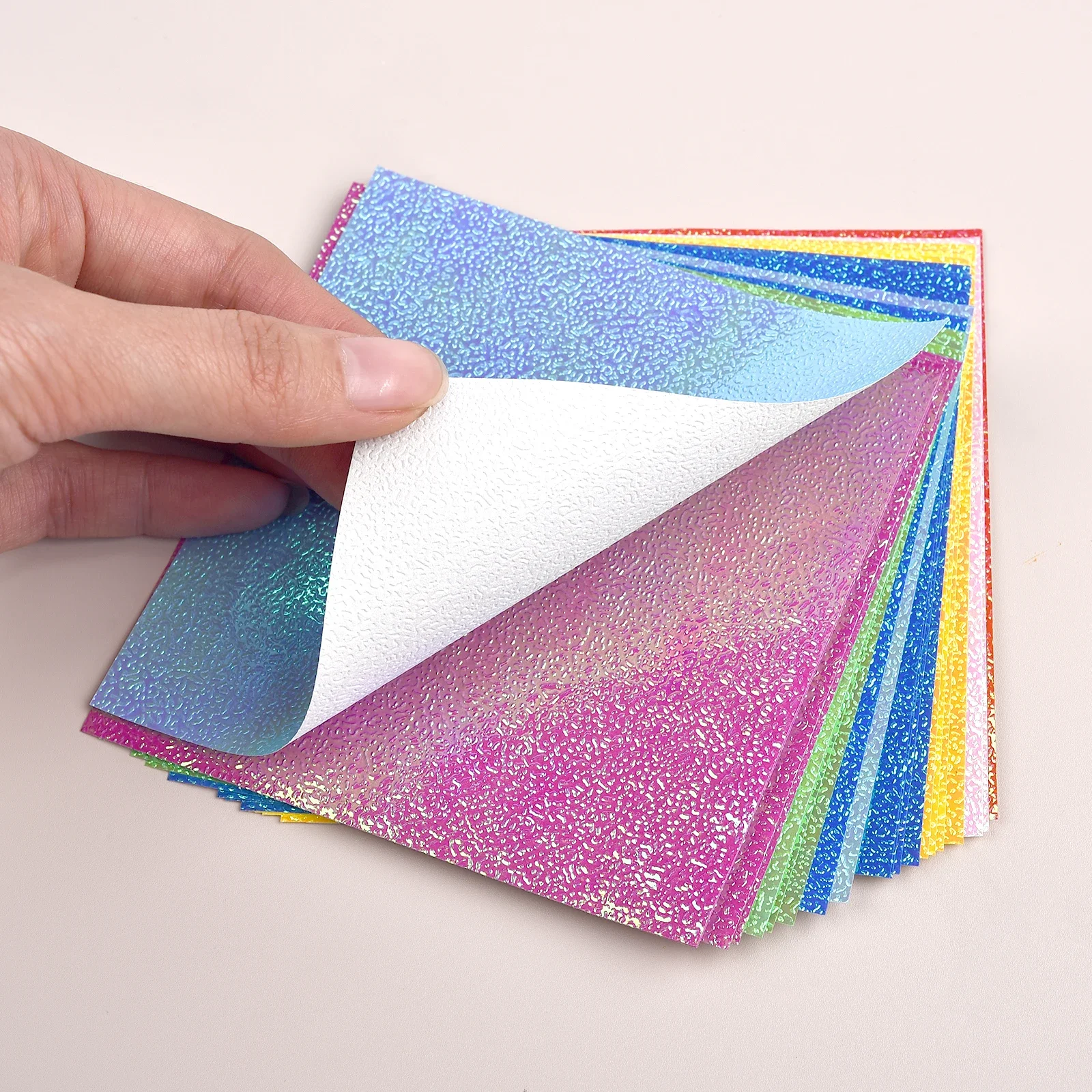 50Pcs Mix Pearlescent Paper Colorful Glitter Origami Kids Handmade Materials DIY Scrapbooking Folding Craft Paper Square