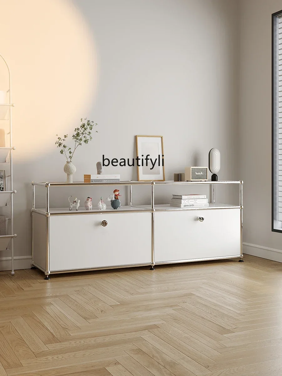 

YH3 USM medieval stainless steel TV cabinet, simple and modern module combination dining side cabinet, living room cream style s