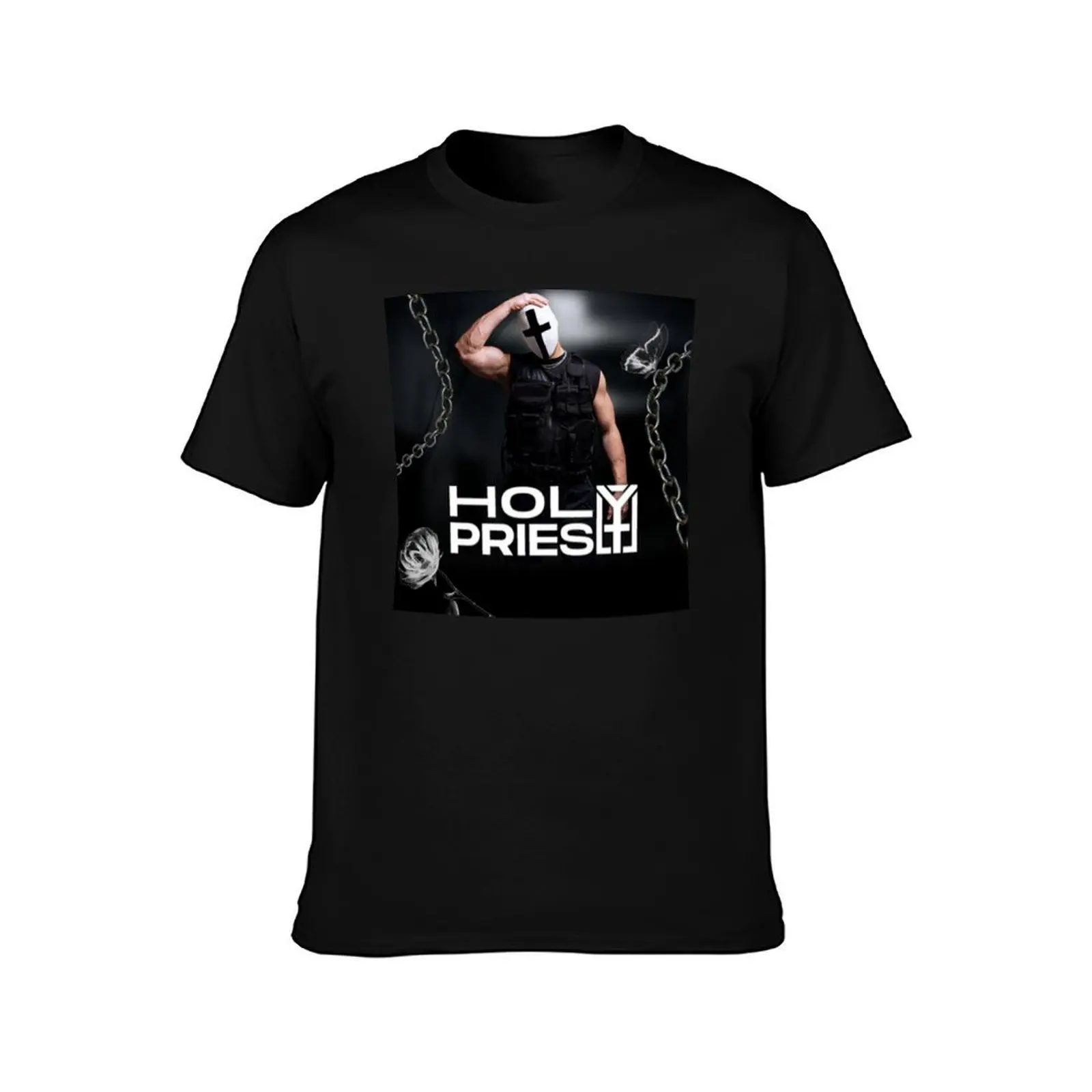 Holy Priest Hard Techno Rave Essentials T-Shirt Sports Casual Breathable Tee Shirt