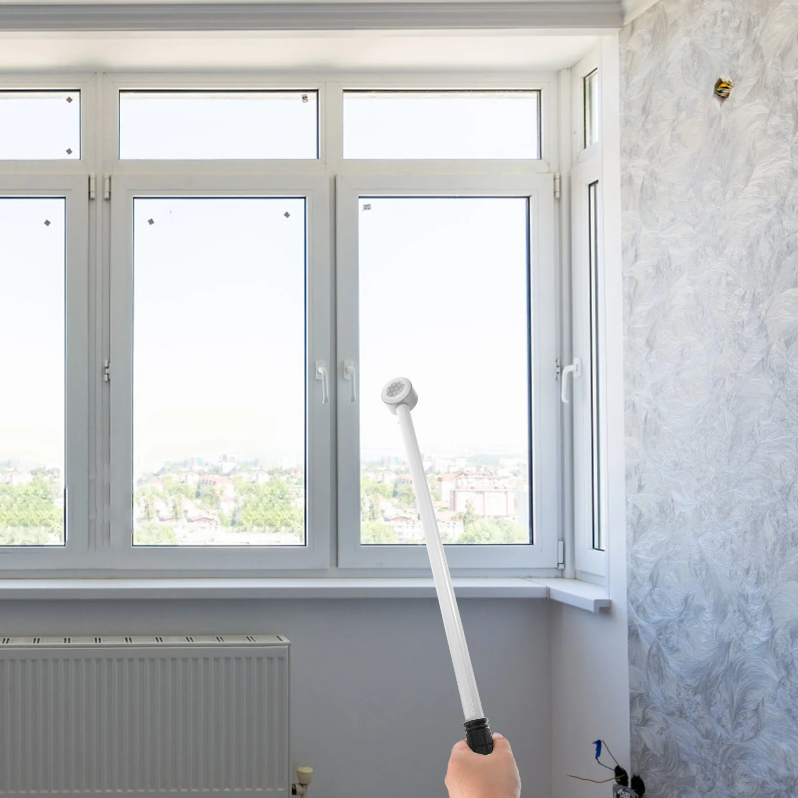 텔레스코픽 O형 창문 푸시 풀 로드 인체공학적 핸들 무선 창문 블라인드 오프너 커튼 로드 풀 핸들 오픈 도구