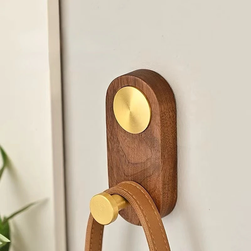 

Bathroom Hanging Coat Hook Black Walnut Wall No Drilling Clothes Coat Hook