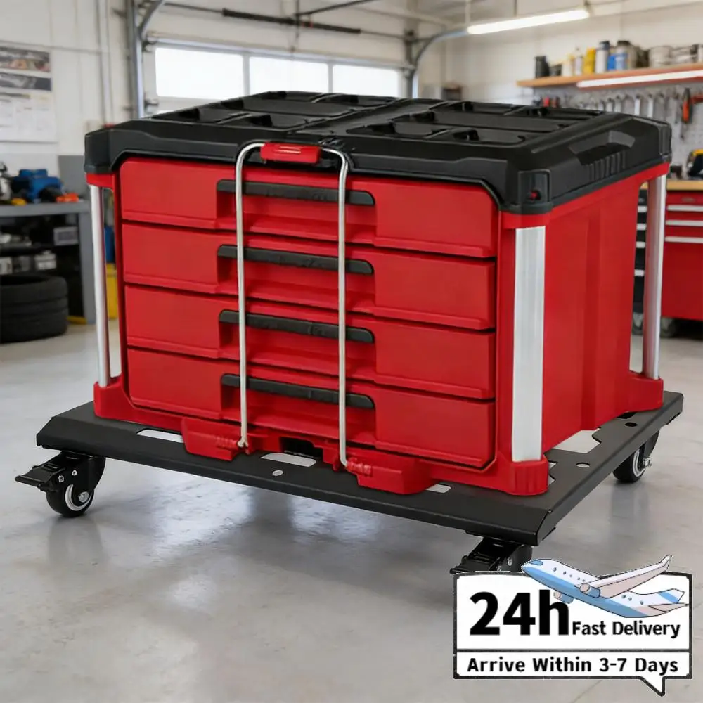 Heavy Duty Tool Box Dolly with Swivel Casters Moving Platform Carrier Carbon Steel Frame Dolly for Appliance Heavy Items Sofa