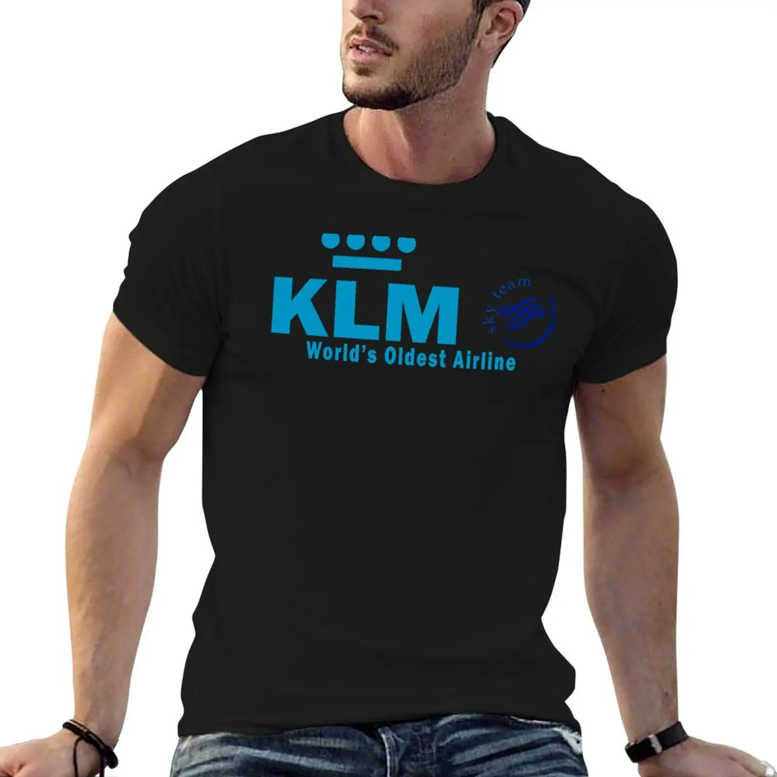 

klm airlines T-Shirt anime t shirts for man cotton t shirts high quality man t shirt heavy cotton T-Shirt