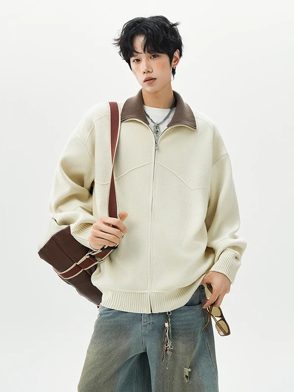 

Ретро-кардиган вязаный мужской повседневный свободного кроя осенний модный универсальный для студентов