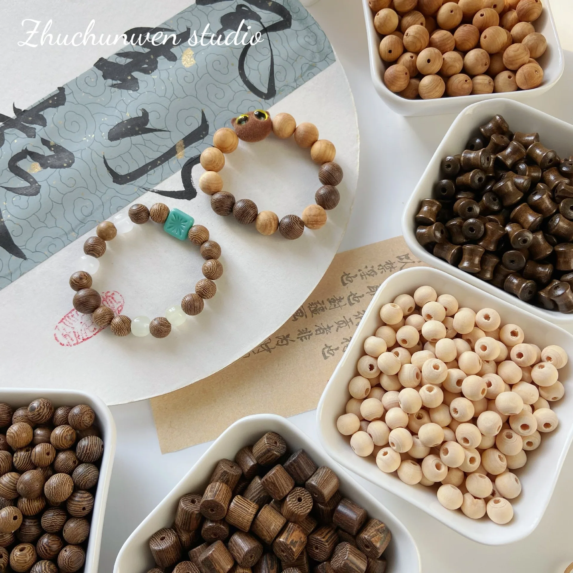 100pc 8/10mm Bodhi Seed Sandalwood Chicken Wing Wood Round Beads Wooden Beaded Diy Bracelet Accessory Materials And Accessories