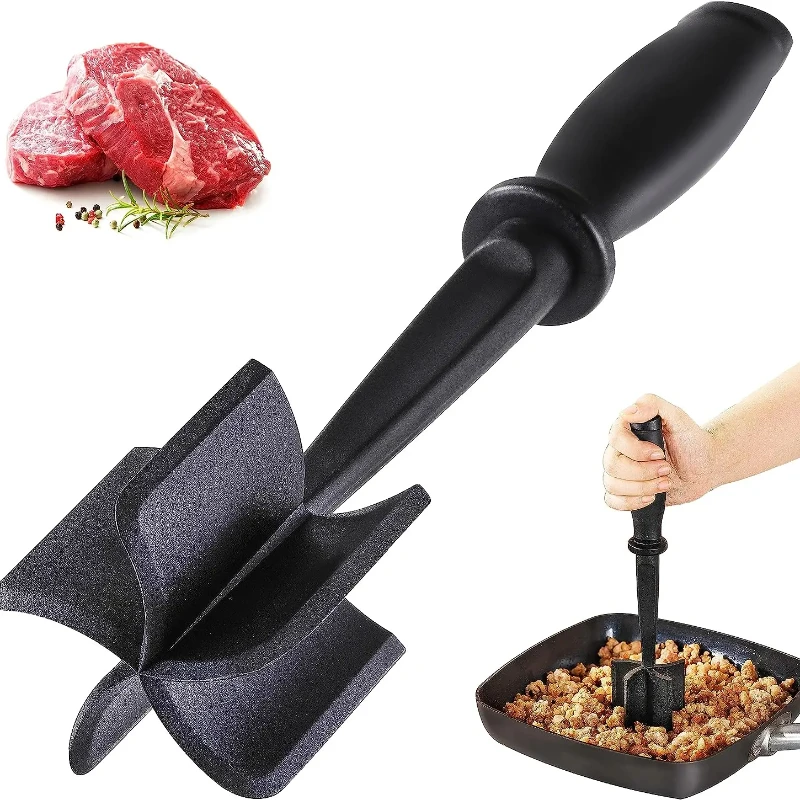 Picadora de carne molida, triturador de carne, espátula agitadora para hamburguesa, triturador de patatas picadas, herramienta mezcladora, utensilio de cocina, 1 Uds.