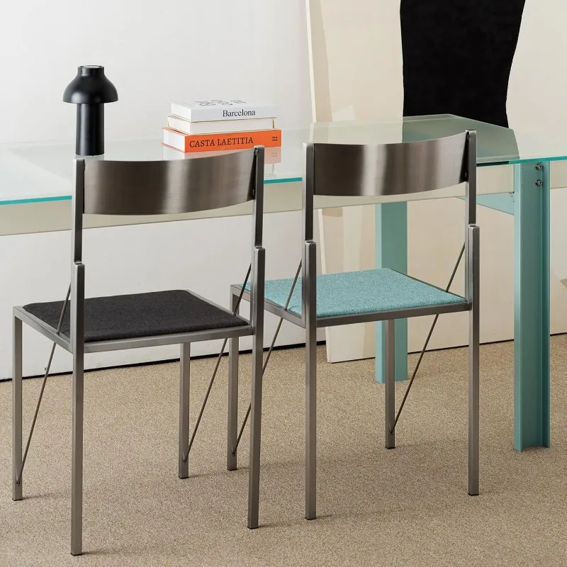 Krzesła do jadalni Bauhaus ze stali nierdzewnej, designerskie, nowoczesne, z oparciem, wysokiej klasy krzesło konferencyjne, pojedyncze krzesło z metalowymi nogami.
