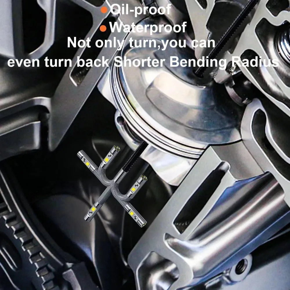 منظار مفصلي مزدوج العدسة، منظار المحرك مع كاميرا ثعبان مفصلية ثنائية الاتجاه مقاس 0.33 بوصة، مقاس 5 بوصات مزدوج - تخفيضات كبيرة