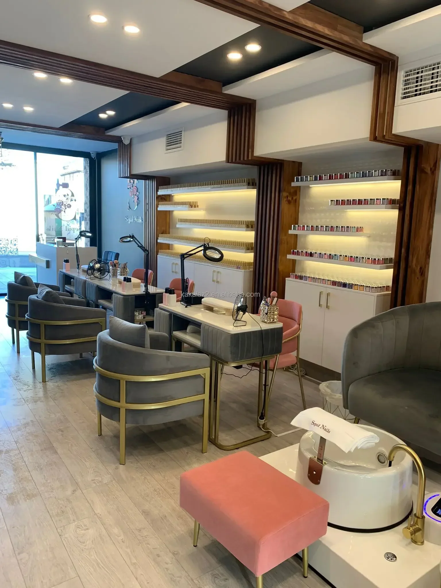 أثاث صالون تجميل تجاري كرسي باديكير طاولة مانيكير مجموعة صالون رائجة البيع