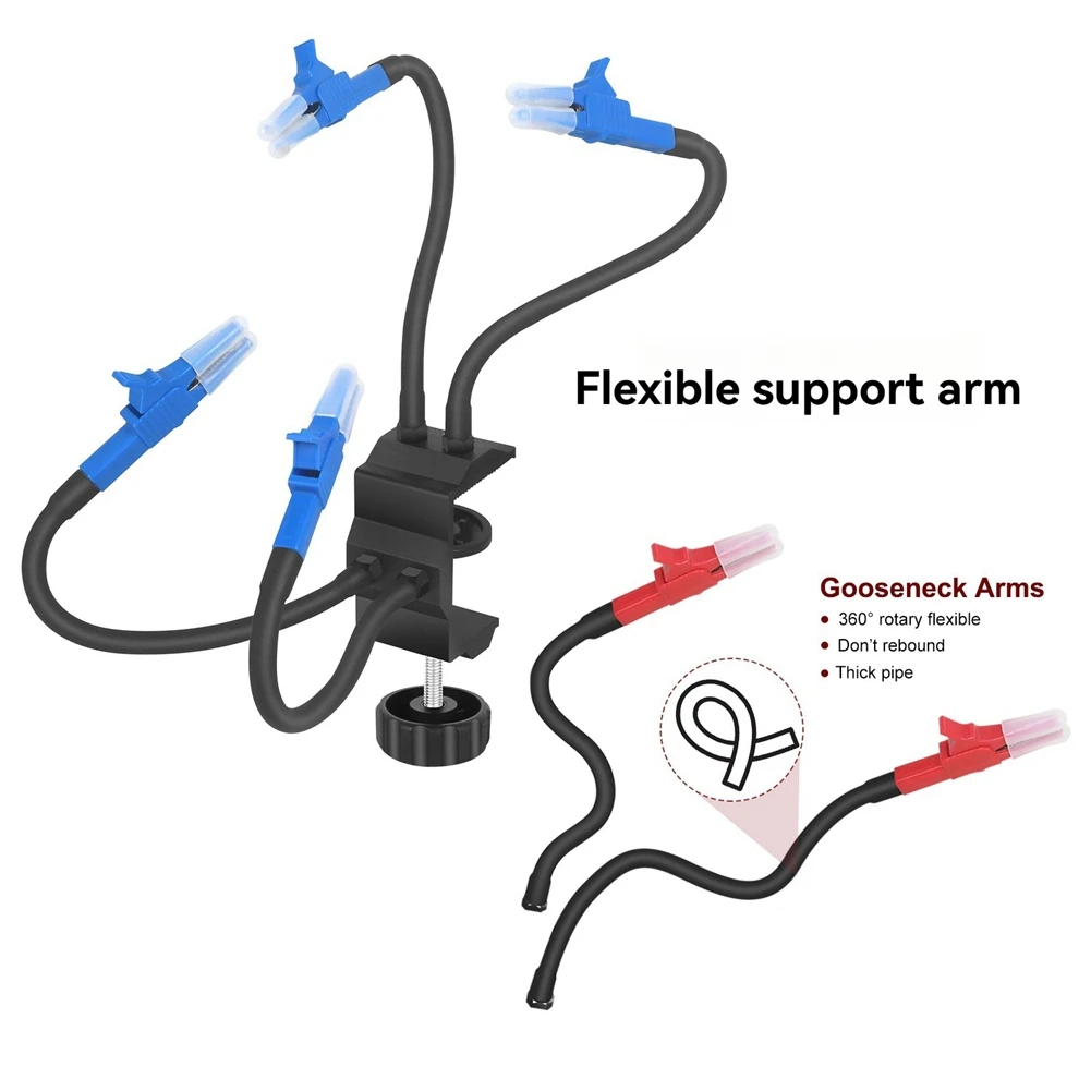 ABXHH ปรับฐานยึดตารางช่วยมือบัดกรีเครื่องมือที่สาม 4 แขนคอห่านยืดหยุ่นสําหรับซ่อมอิเล็กทรอนิกส์ A