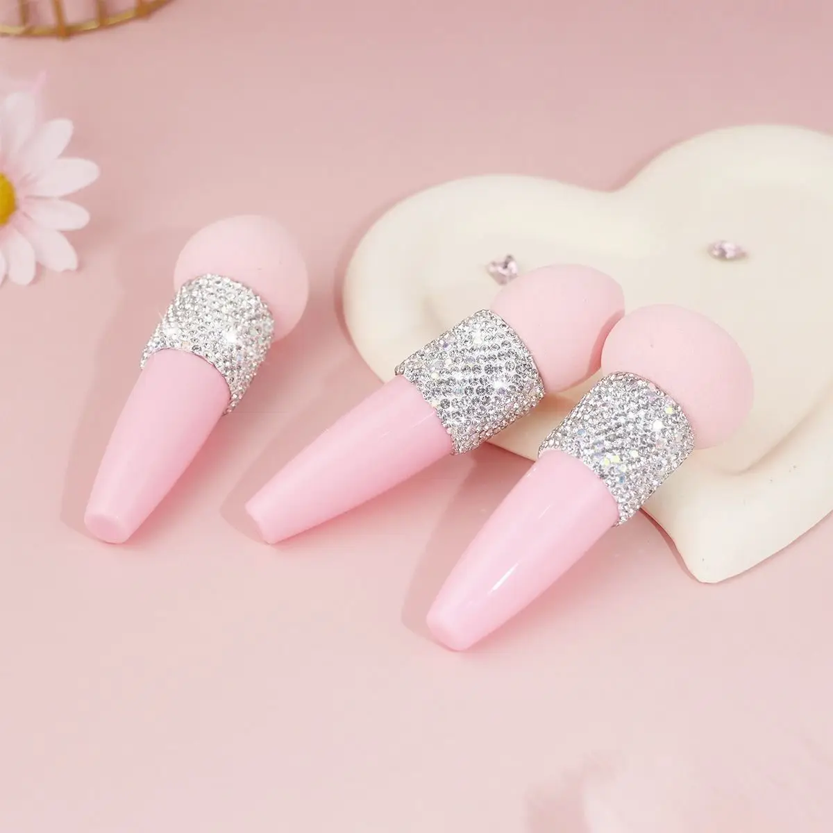 3pcs Bling Rhinestone Soft Mushroom Sponge Head Makeup Brushes Concealer Brush Powder Puff Foundation Contour Cosmetic Tool