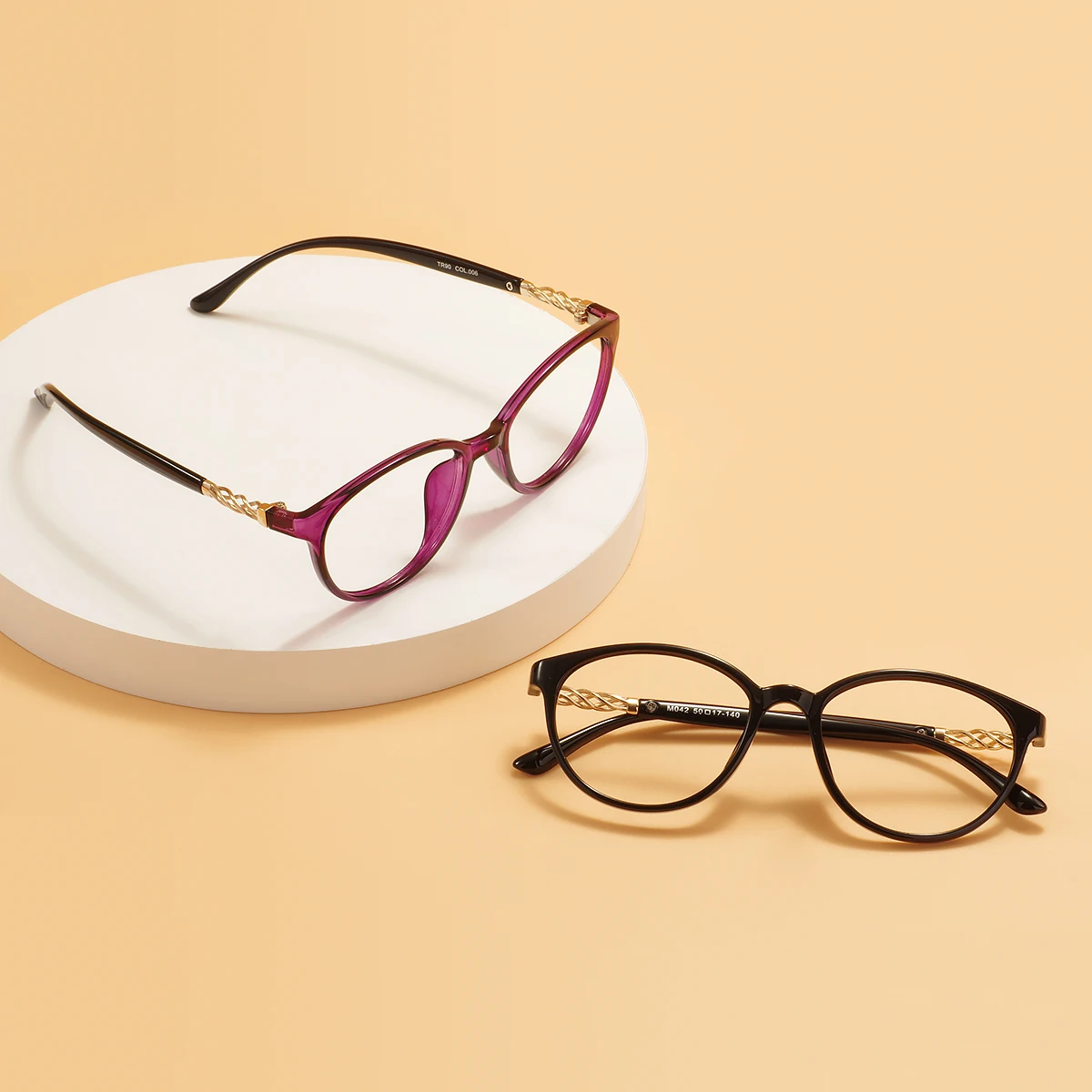 Fashion Plastic Oval Spectacle Frames TR90 Lightweight Women Men Leopard Clear Eyeglasses For Optical Prescription Lenses