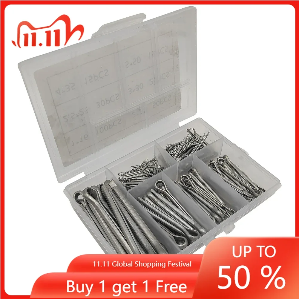 230Pcs Cotter Pins Hairpin Pins Spring Cotter Screw Retaining Pins Locating Pins U-shaped Positioning Pin Hairpin Straight Tool