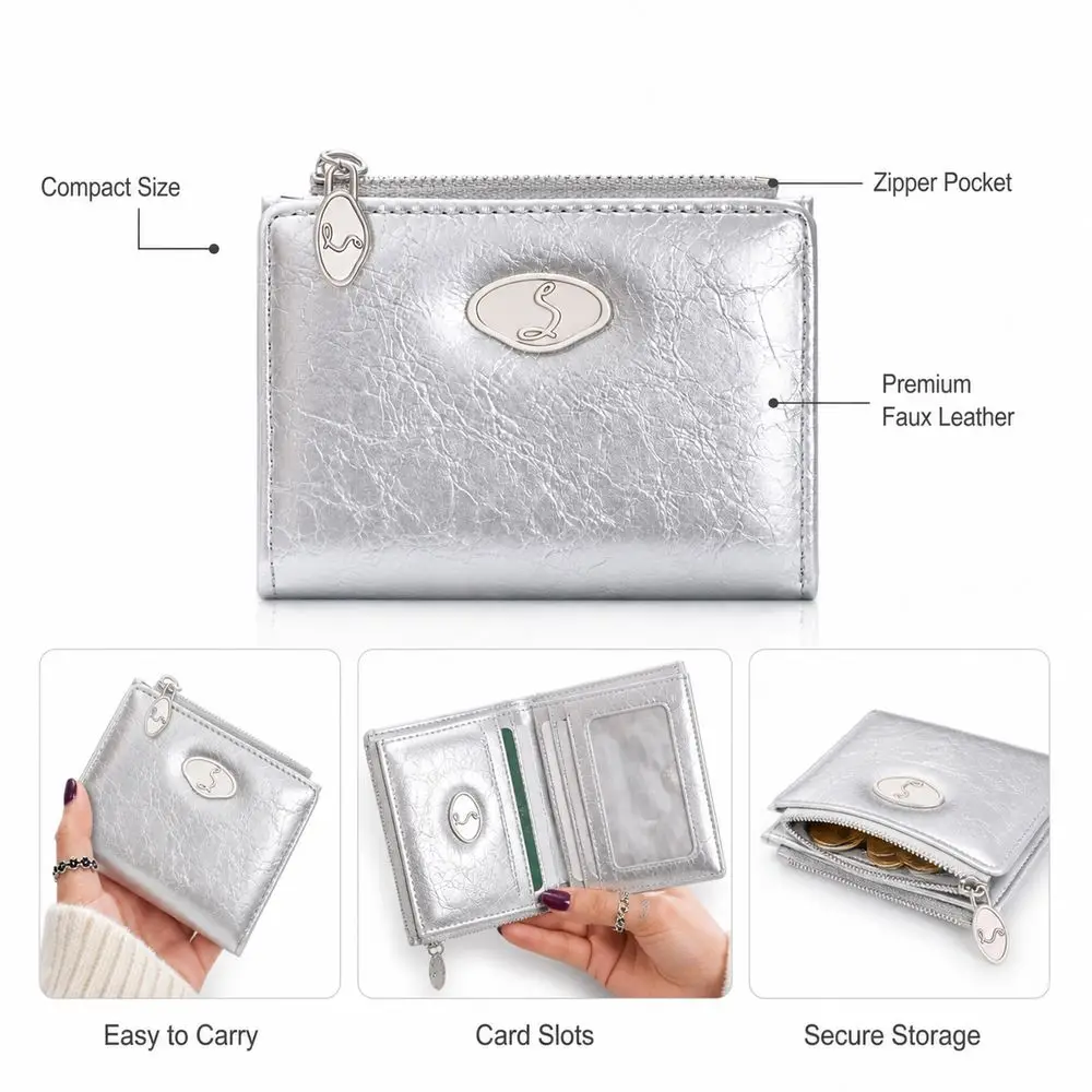 New PU Short Wallet Pleated Texture Compact Style Envelope Wallet Envelope Flap Multifunctional Card Holder Wallet For Students