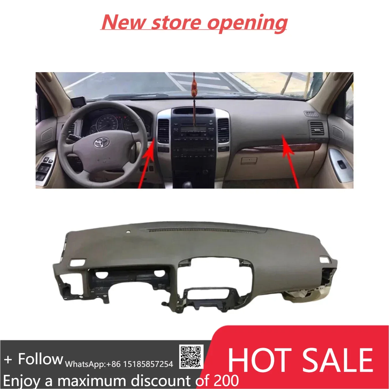 مجموعة لوحة القيادة لوحدة التحكم المركزية للسيارة لسيارة تويوتا لاند كروزر برادو 2003 2004 2005 2006 2007 2008 2009 Kit J120 120 Gx470lexus