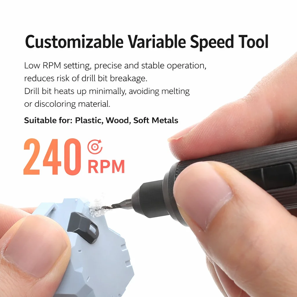 DSPIAE AT-ED01 Orbit Electric Hand Drill Screwdriver for Gunpla Plastic Wooden Soft Metal Drilling Model DIY Assembly Hobby Tool