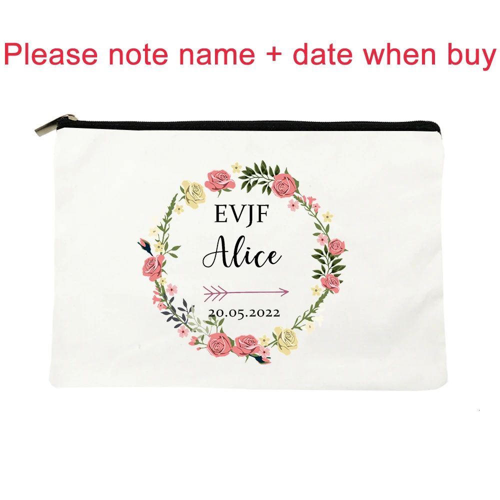 Personalize Evjf Custom Name+date Makeup Bag Bachelorette Party  Toiletries Organizer Maid of Honor Gift Wedding Bridesmaid Bags