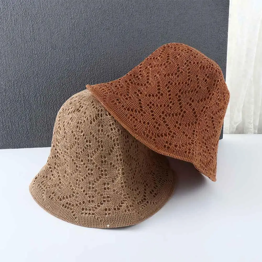 Girl Simple Sun Protection Spring Basin Linen For Women Pure Color Caps Korean Style Caps Sun Hat Bucket Hat Female Hats