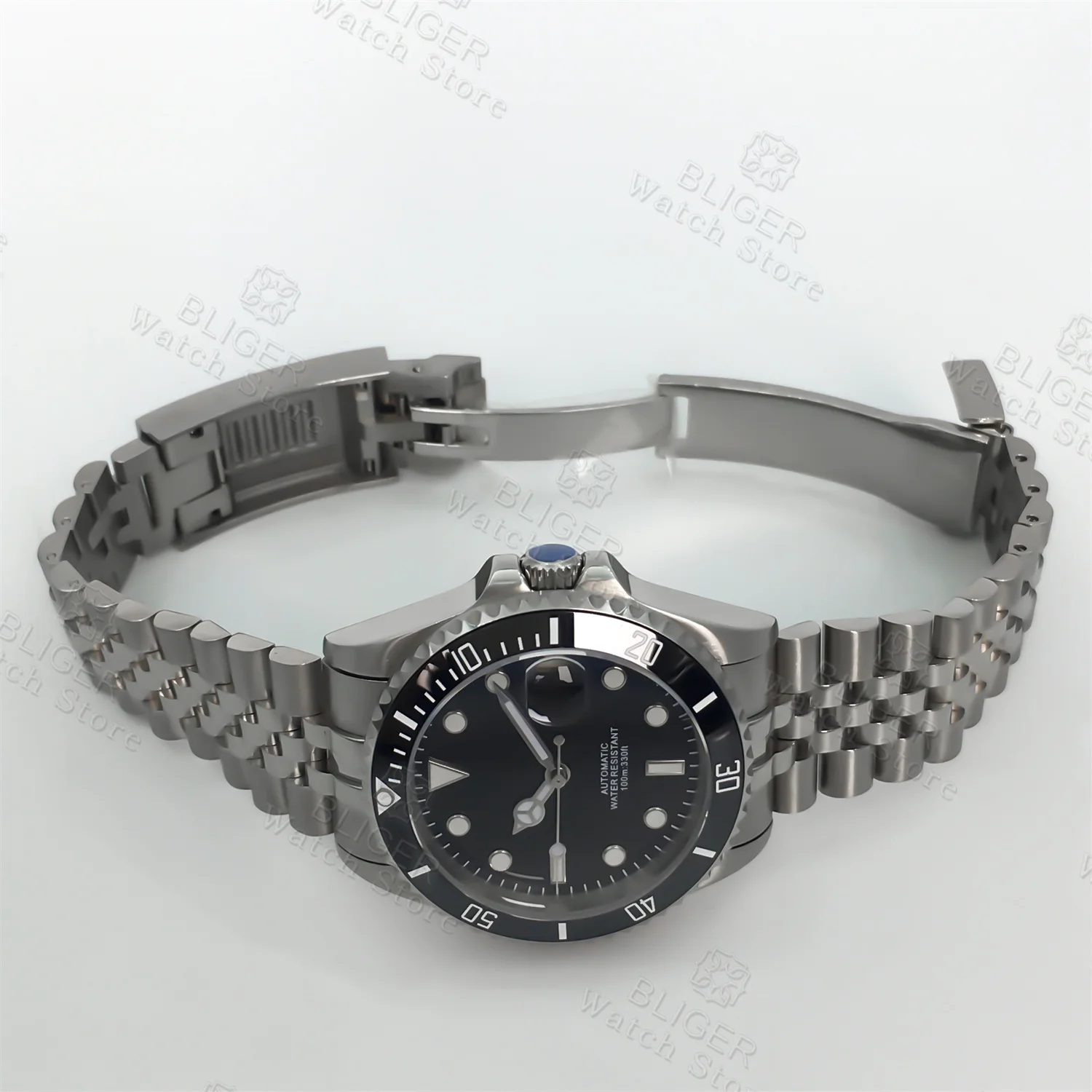 BLIGER 36 มม.38 มม.ดําน้ําอัตโนมัตินาฬิกาผู้ชาย NH35A PT5000 วันที่ Sapphire Glass หมุนเซรามิค BEZEL Luminous Mechanical นาฬิกาข้อมือ