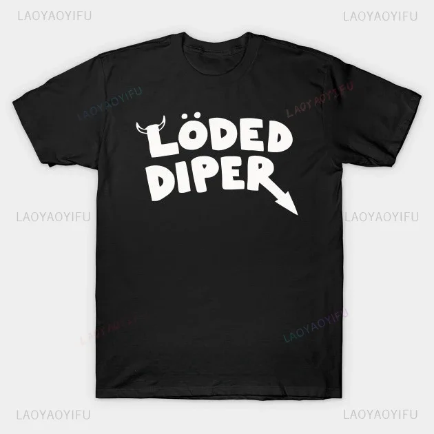 

Loded diper The new summer hipster street fashion is popular with fun printed lettered male and female couples matching T-shirts