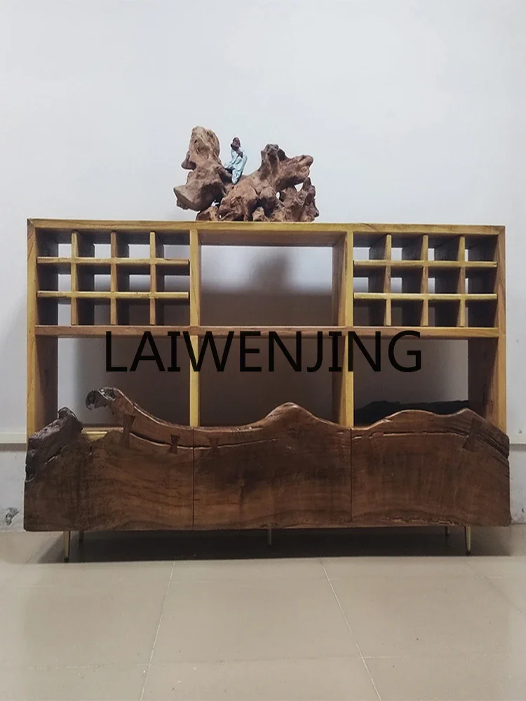 

New Chinese Bogu frame Solid wood tea cup holder Modern floor-to-ceiling tea room Duobao Pavilion entrance dining table