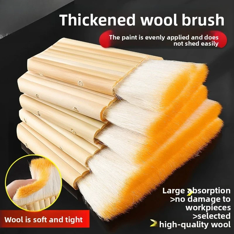 Natural Wool Bristle Brush Soft Typesetting Painting Tool Bamboo Handle Craft Calligraphy Art Supply for Home Office