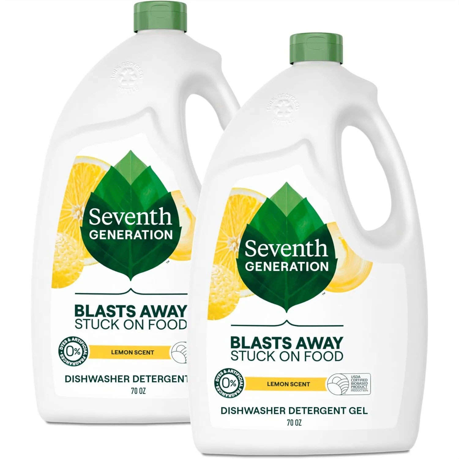 

Dishwasher Detergent Gel Lemon Scent 2 Pack for Sparkling Dishes, 70 oz