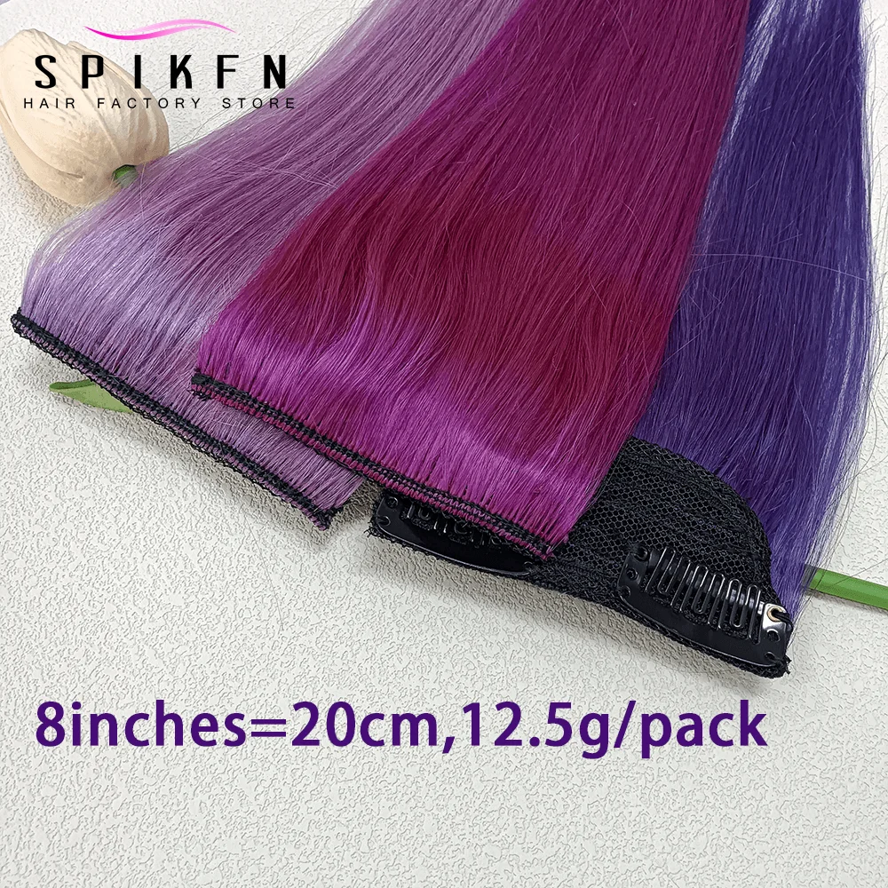 Fancy Color Clip In Human Hair Extensions  Machine Remy Hair Invisible Tic Tac One Piece Clip Hair Extension
