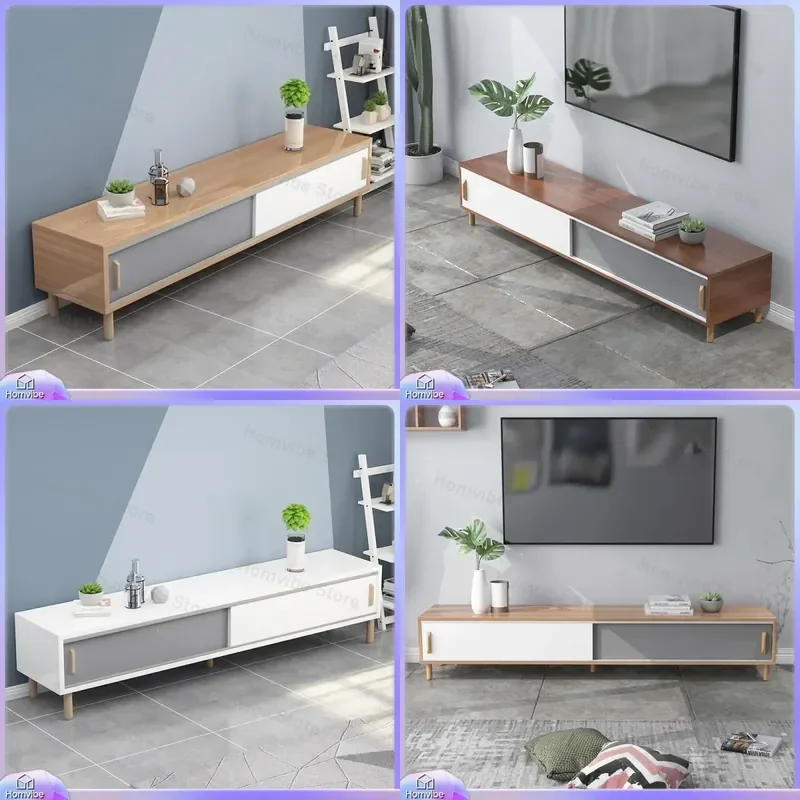 Nordic Simple TV Cabinet Living Room Storage Unit Wall Mounted Media Console Small Apartment Bedroom Furniture Modern