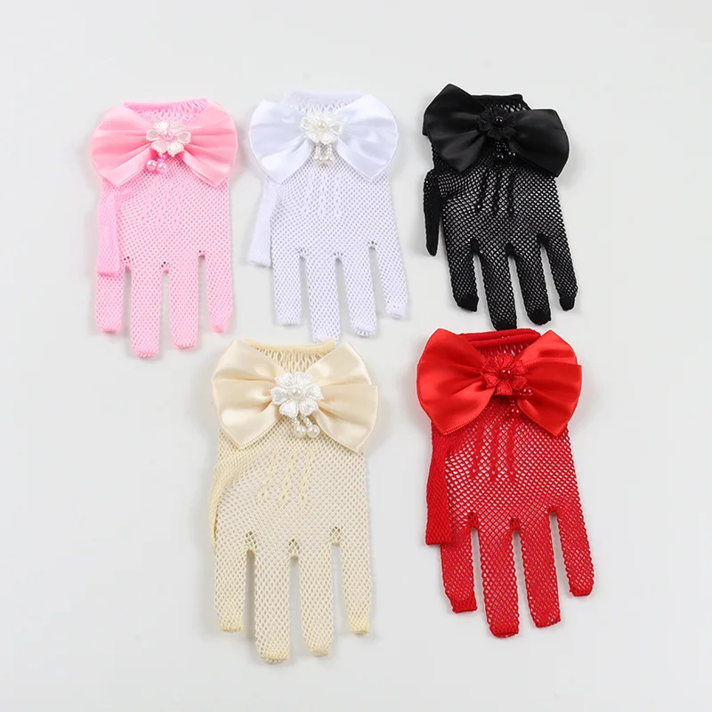 Gloves Kids Wedding Flower Girl Princess Dress Mesh Stretchy Bridal Child Size Soft Lightweight Breathable Party Performance New