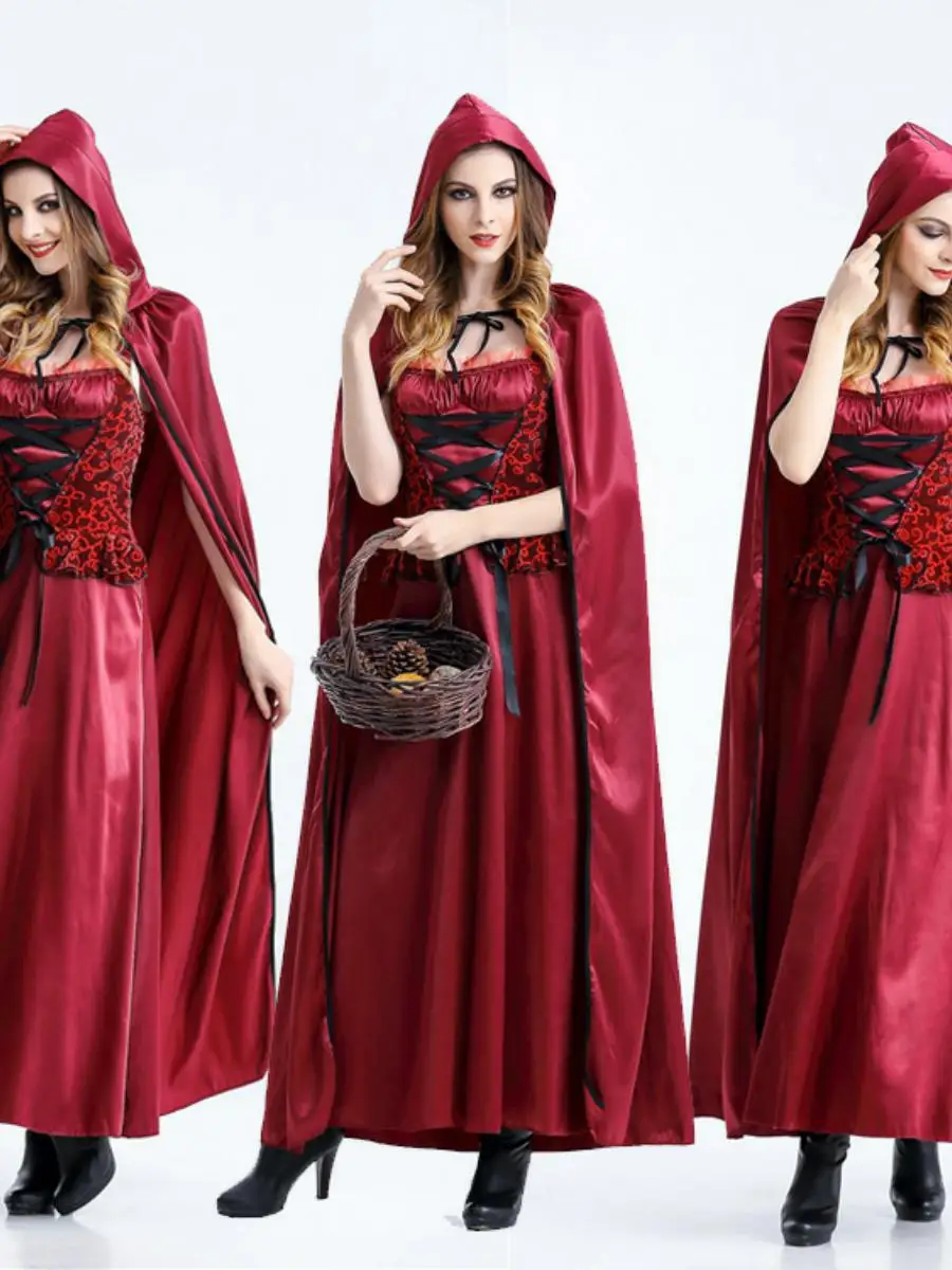 

Новый Хэллоуин Косплей Ведьма Принц Костюм Красной Шапочки Длинный Плащ Взрослых Женщин Моя