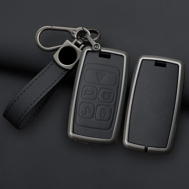 Car Zinc Alloy Leather Key Case Cover Holder For Land Rover Range Rover Discovery 5 Sport For JAGUAR XE XF XJ F PACE Accessories