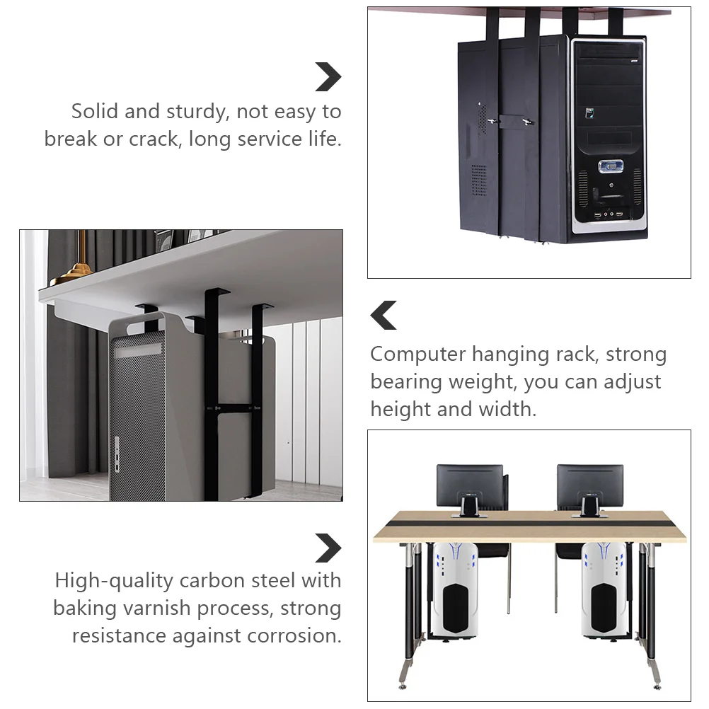 Host Hanger Desktop Computer Holder Case CPU Under Mount Bracket for Power Stand