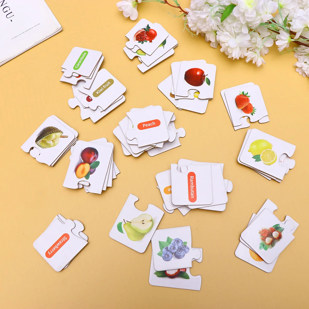 1 set Fruit Kids Toys Puzzle Kindergarten Teaching Aids Educational Puzzle Games Toddler Activities Early Learning