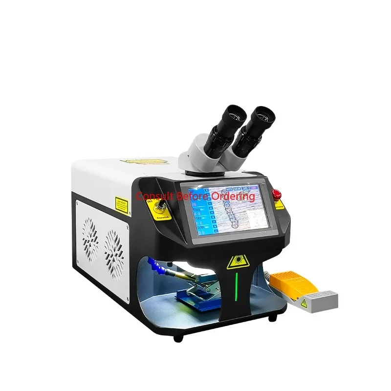 Saldatrice per gioielli da tavolo da 100 W Nuova fibra in condizioni per gioielli in metallo in acciaio inossidabile in alluminio oro argento