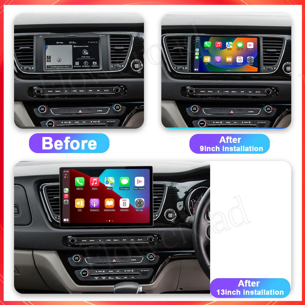 13inch Android For KIA Carnival 2014 2015 2016 2017 2018 2019 2020 Android Auto Radio Car Radio Multimedia GPS Carplay Audio DVD