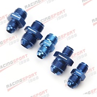 AN6 AN8 Male to 5/8'' x 18 Inverted / AN6 AN8 Male to 11/16'' 5/8'' x 18 Inverted /Flare Fuel Oil Fitting Adapter Blue
