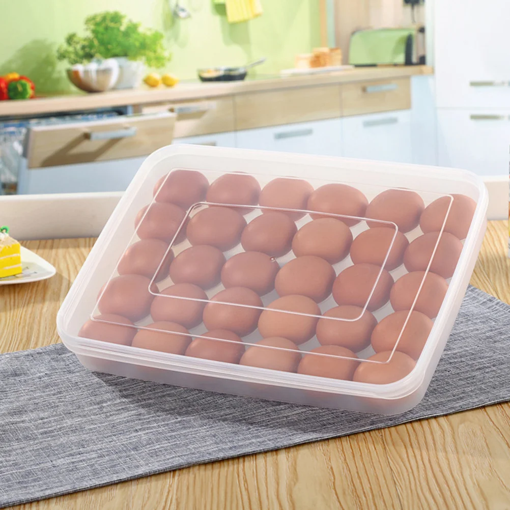 

30 Compartment Egg Storage Box Heavy Duty Plastic Container with Transparent Lid for Safe Keeping and Easy Visibility Daily Use