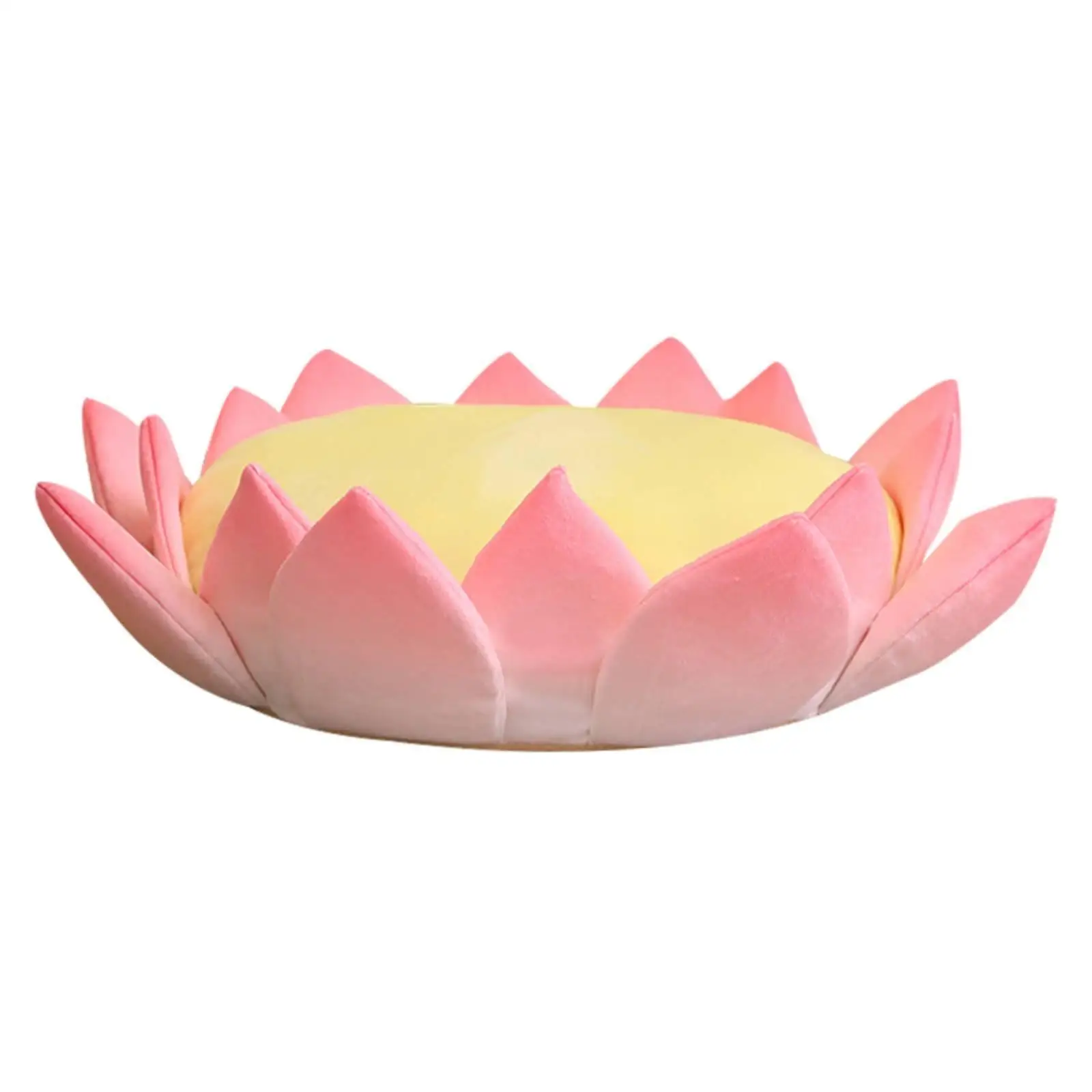 Soft Lotus Plush Cushion Floral Decorative Pillow for Living Room Bedroom Cozy Round Floor Seat Pad for Meditation Reading