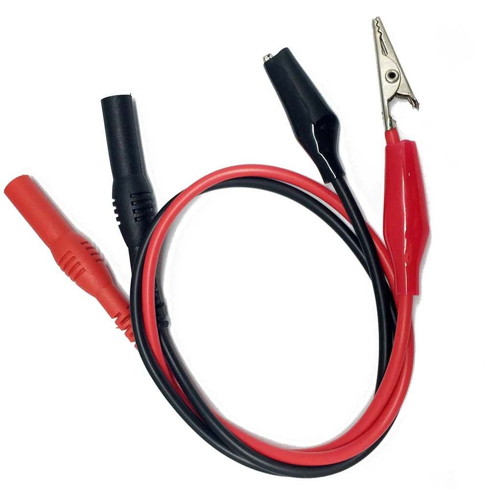 USA เรือ 4 คู่ AideTek SHARP Hard เข็มสแตนเลสทดสอบสําหรับมัลติมิเตอร์ 600V 1A 4 มม.คลิปจระเข้ 40 มม.P1040