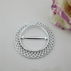 10pcs Big Round Silver Plastic Buckles Sewing Garment Accessory