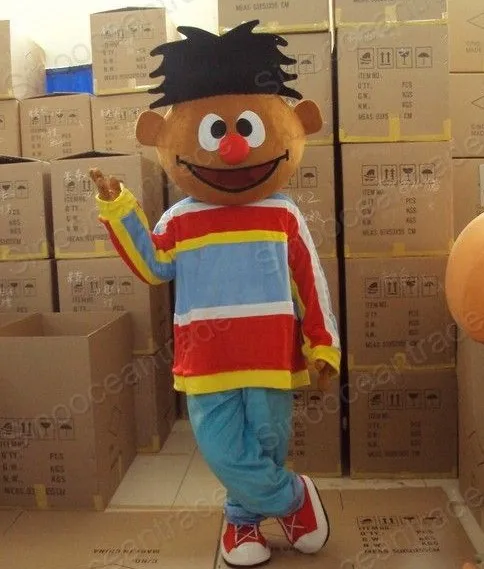 Novo personagem adulto menino mascote traje halloween vestido de natal adereços de corpo inteiro roupa traje da mascote