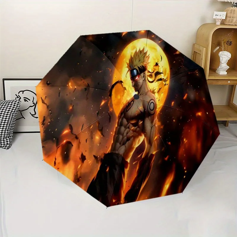 

Naruto 3 Folding umbrella printed sun umbrella travel umbrella easy to open and close portable umbrella suitable for travel gi